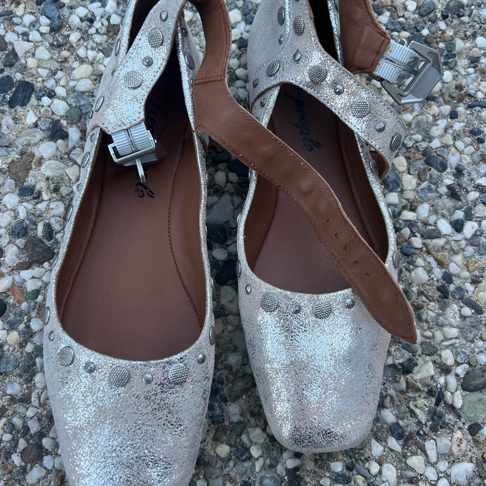 Free People Mystic Mary Jane Flats. Champagne color. Size 39.